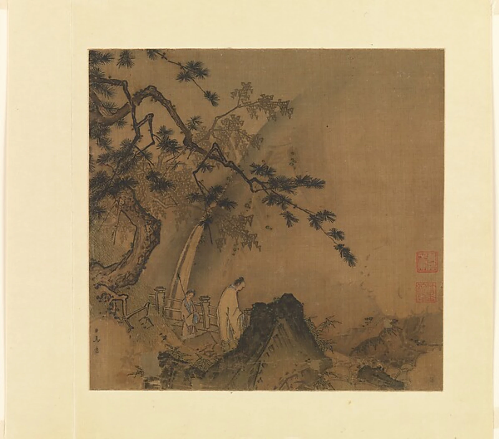 Scholar viewing a waterfall — The Metropolitan Museum of Art